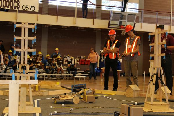 Two students at a competition.